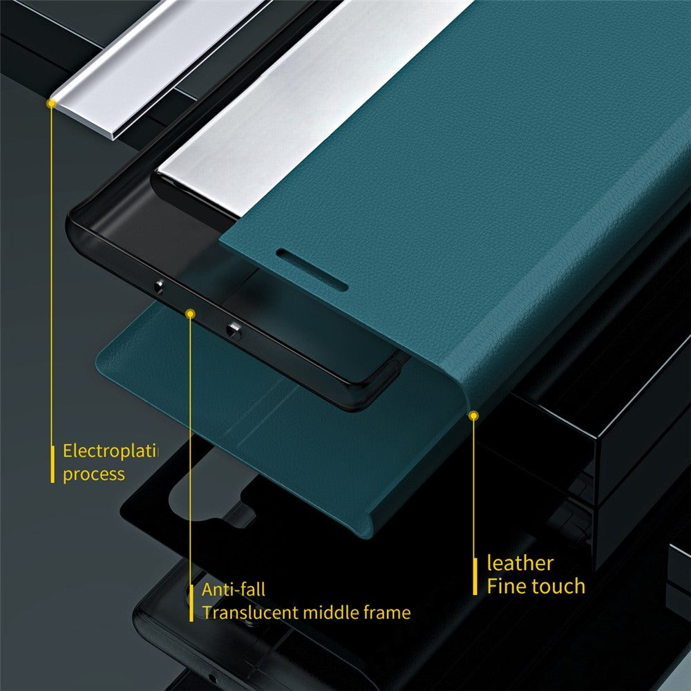 Strong Magnet Leather with PC Inner Folio Flip Plated Stand Case for iPhone 13 mini 5.4 inch