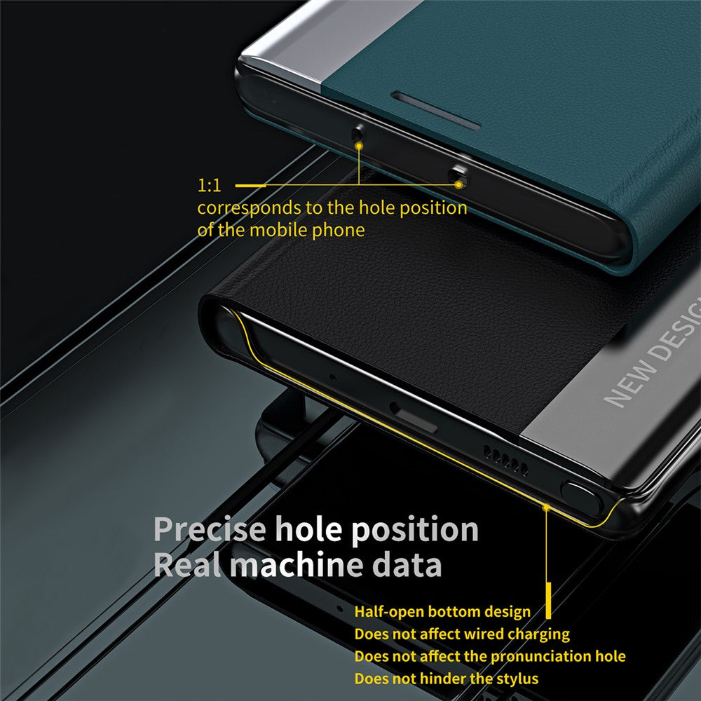 Strong Magnet Leather with PC Inner Folio Flip Plated Stand Case for iPhone 13 mini 5.4 inch