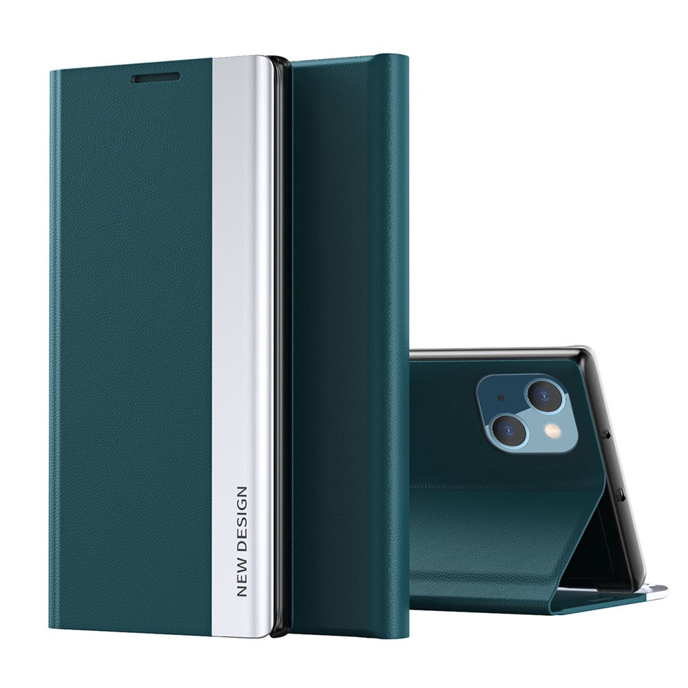 Strong Magnet Leather with PC Inner Folio Flip Plated Stand Case for iPhone 13 mini 5.4 inch