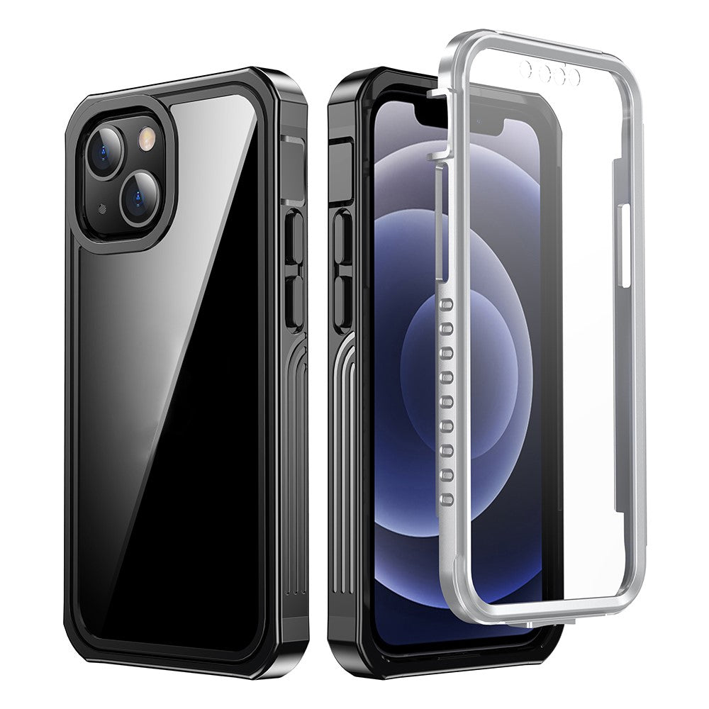 Fuld Kropsbeskyttelse Stødabsorberende PC-cover Indbygget PET Skærmbeskytter til iPhone 13 6.1 tommer