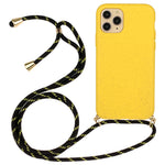 iPhone 13 Pro Max 6,7 tums bakskal med vetestrå + stötsäkert TPU-fodral med justerbart snöre