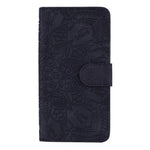 Imprint Flower Design PU Leather Flip Wallet Bookstyle Magnetic Stand Protection Cover for iPhone 13 Pro Max 6.7 inch