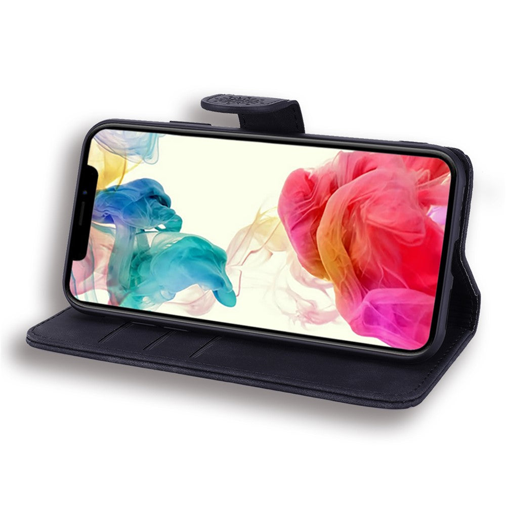 Imprint Flower Design PU Leather Flip Wallet Bookstyle Magnetic Stand Protection Cover for iPhone 13 Pro Max 6.7 inch