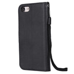 For iPhone 7 4.7 inch / 8 4.7 inch / SE (2020) / SE (2022) Case Solid Color Leather Mobile Cover Wallet Stand with Strap