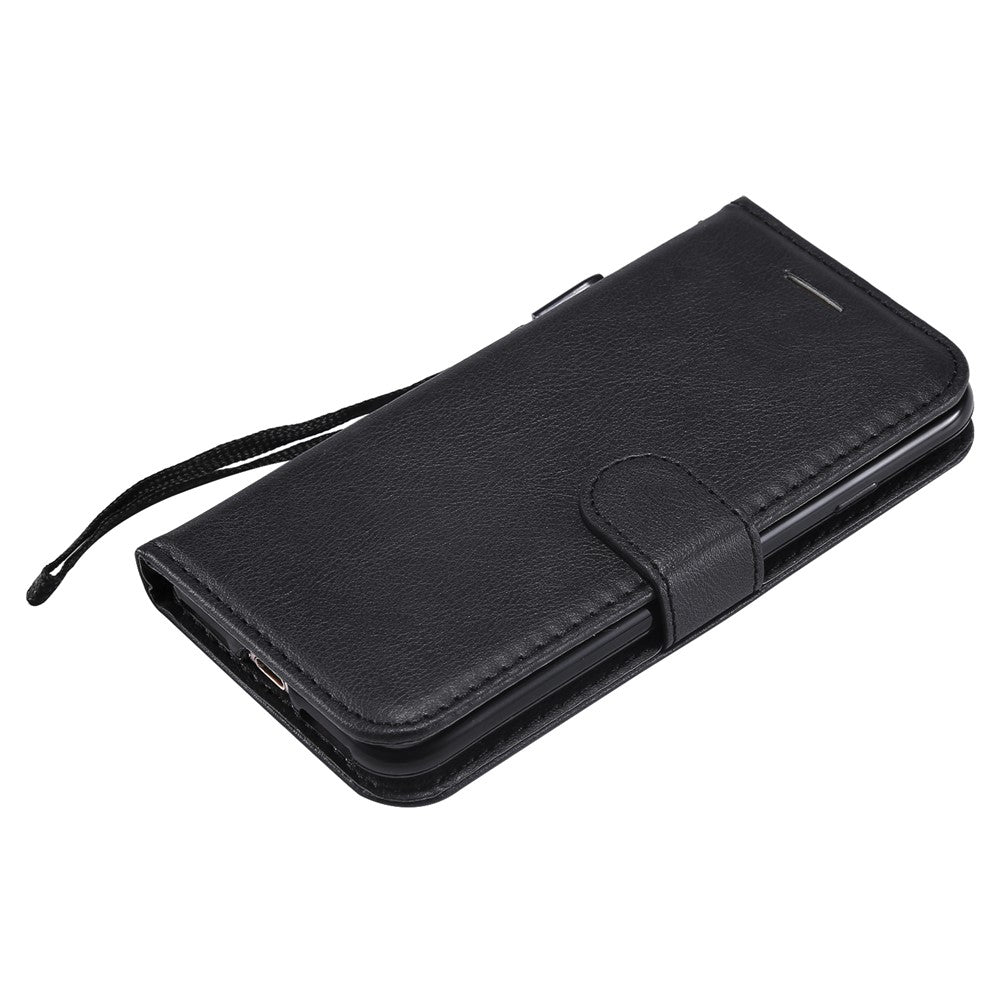 For iPhone 7 4.7 inch / 8 4.7 inch / SE (2020) / SE (2022) Case Solid Color Leather Mobile Cover Wallet Stand with Strap