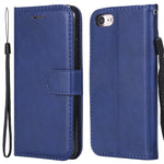 For iPhone 7 4.7 inch / 8 4.7 inch / SE (2020) / SE (2022) Case Solid Color Leather Mobile Cover Wallet Stand with Strap