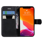 For iPhone 13 mini 5.4 inch Case Solid Color Leather Mobile Cover Wallet Stand with Strap
