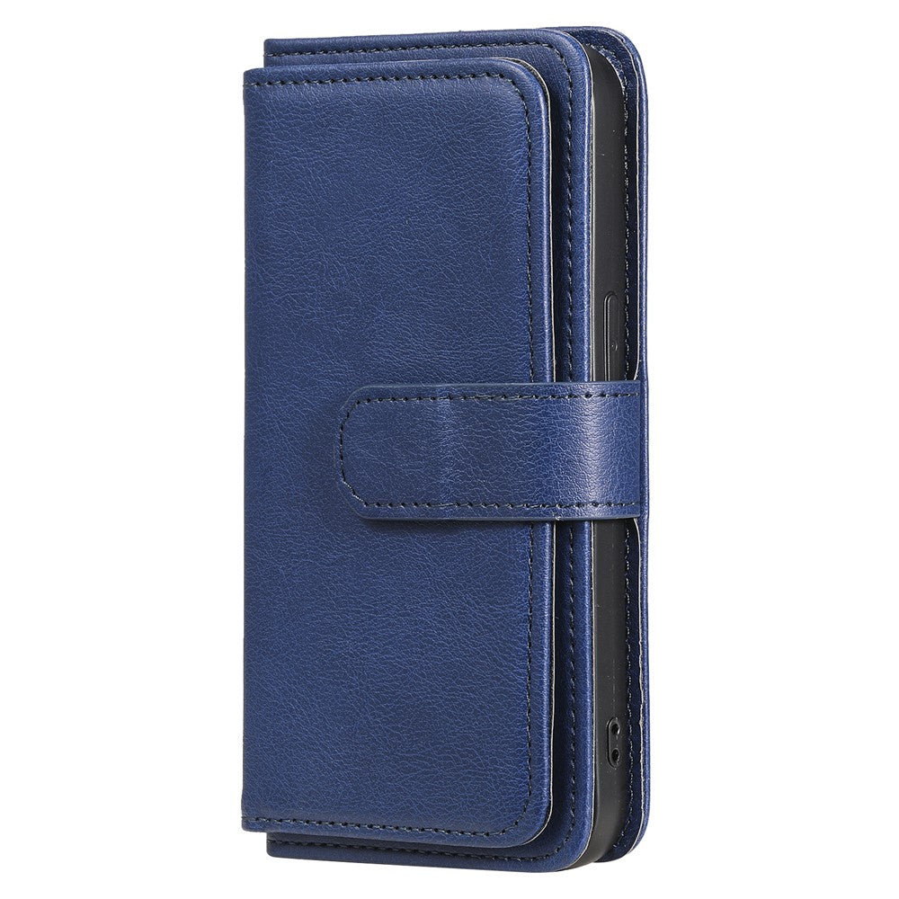 For iPhone 13 Leather Case with 10 Card Holder Phone Cover Stand