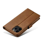 LC.IMEEKE Shockproof PU Leather Phone Shell with Stand Wallet Design for iPhone 13 Pro Max 6.7 inch