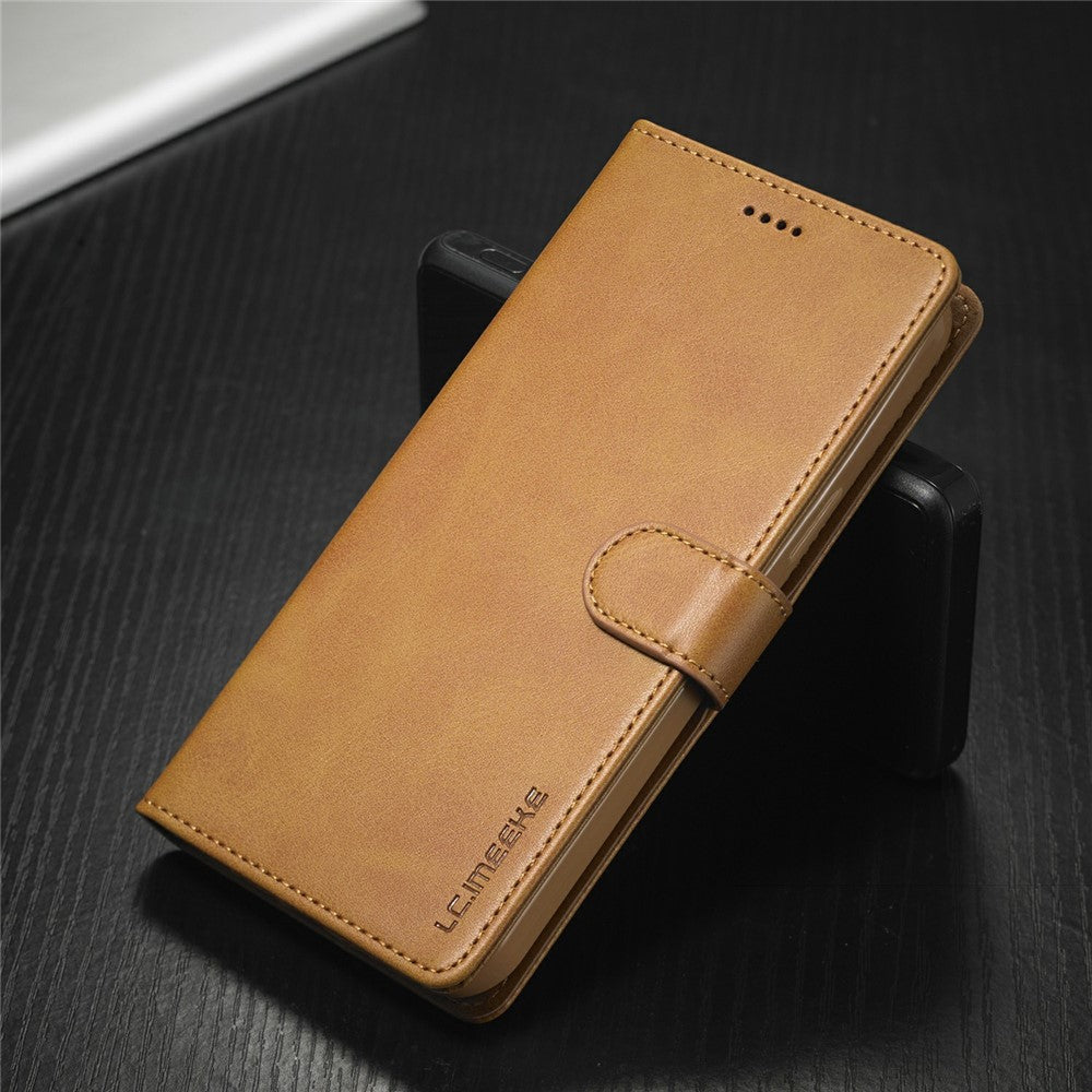 LC.IMEEKE Shockproof PU Leather Phone Shell with Stand Wallet Design for iPhone 13 Pro Max 6.7 inch