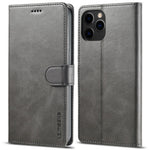 LC.IMEEKE Shockproof PU Leather Phone Shell with Stand Wallet Design for iPhone 13 Pro Max 6.7 inch