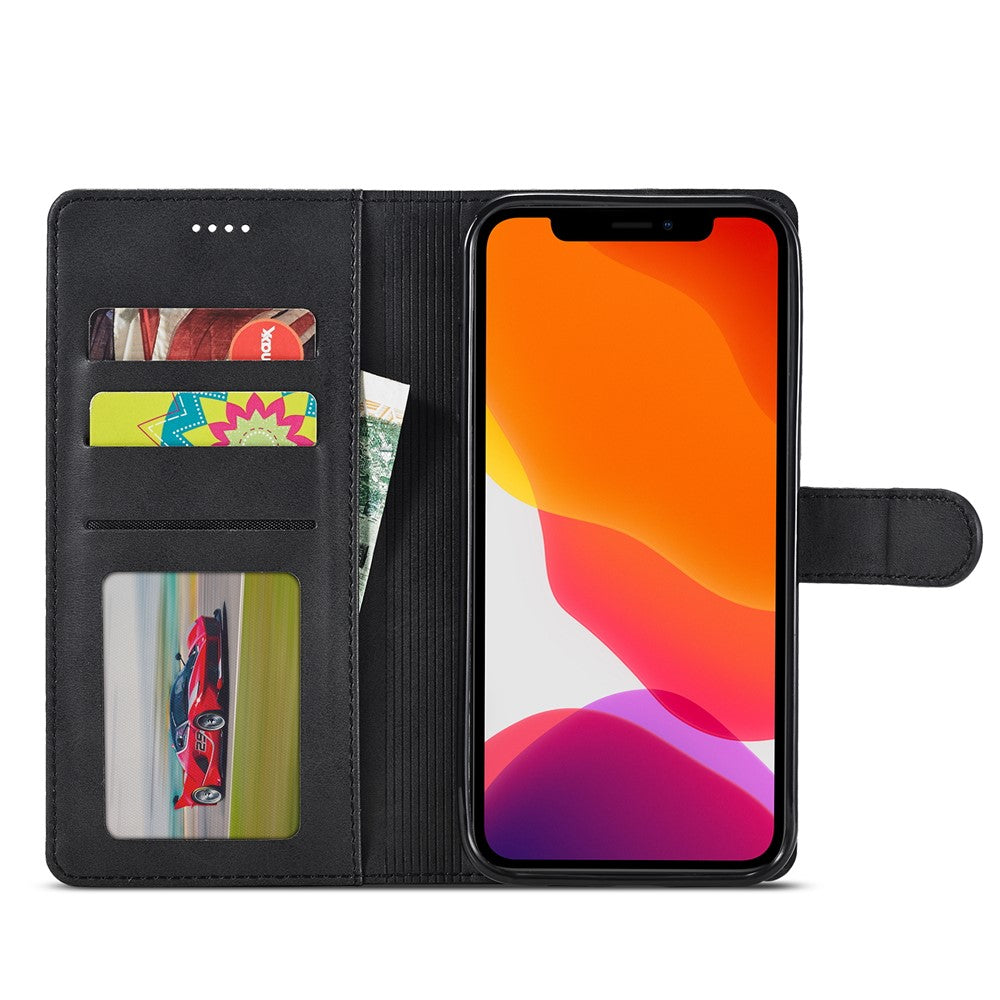 LC.IMEEKE PU-læder telefonbeskyttelsescover til iPhone 13 6.1 tommer folio flip pung, kortholder og stativdesign