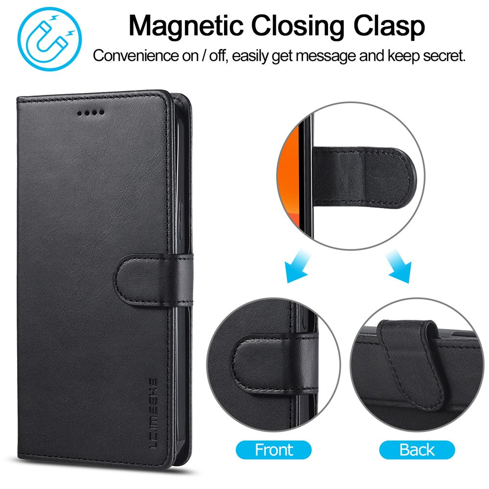LC.IMEEKE Anti-drop Full Protection PU Leather Wallet Stand Phone Case Cover for iPhone 13 mini 5.4 inch