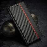 LC.IMEEKE Stand Wallet Design Carbon Fiber Texture Splicing Leather Case Shell for iPhone 13 6.1 inch