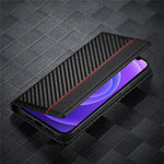 LC.IMEEKE Stand Wallet Design Carbon Fiber Texture Splicing Leather Case Shell for iPhone 13 6.1 inch