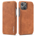 LC.IMEEKE Retro Style PU Leather Phone Case Shell with Card Slot for iPhone 13 mini 5.4 inch