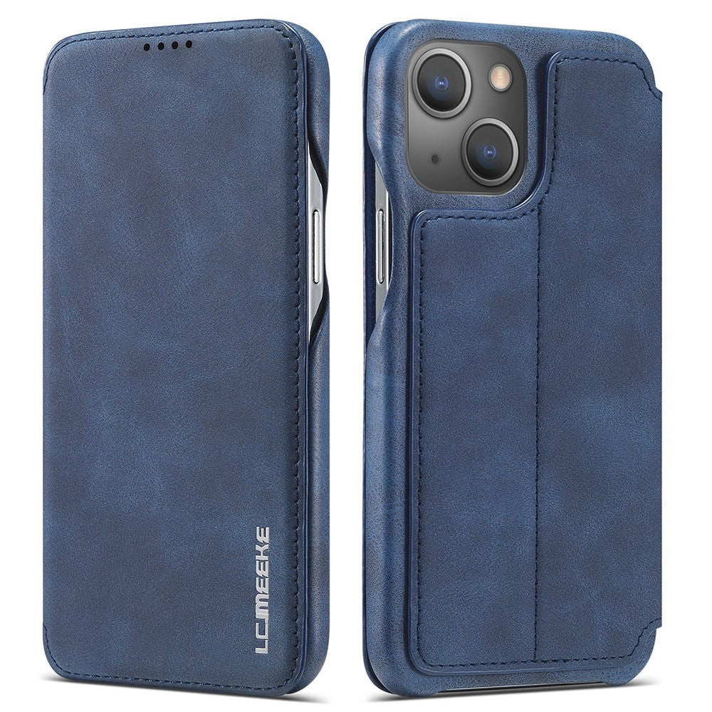 LC.IMEEKE Retro Style PU Leather Phone Case Shell with Card Slot for iPhone 13 mini 5.4 inch