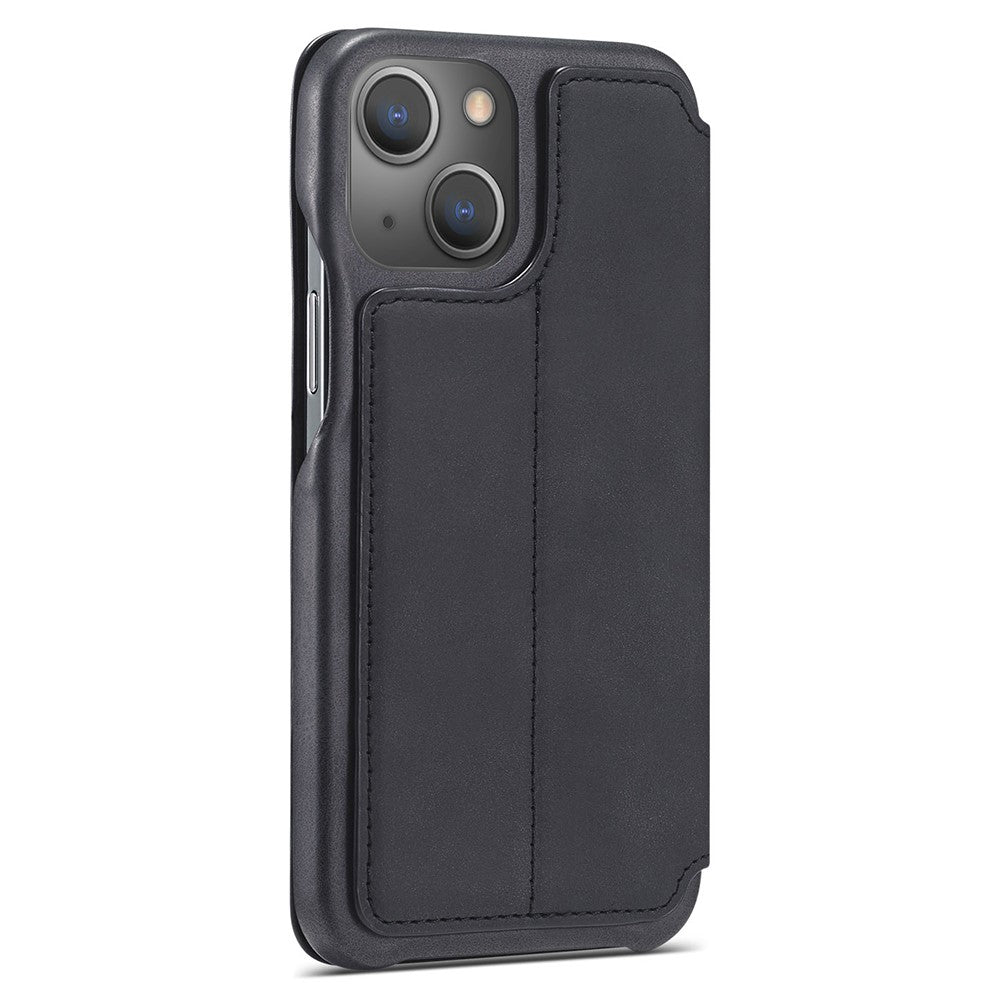 LC.IMEEKE Retro Style Card Holder Stand Design Leather Phone Case Cover for iPhone 13 6.1 inch