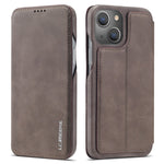 LC.IMEEKE Retro Style Card Holder Stand Design Leather Phone Case Cover for iPhone 13 6.1 inch