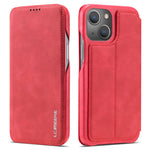LC.IMEEKE Retro Style Card Holder Stand Design Leather Phone Case Cover for iPhone 13 6.1 inch