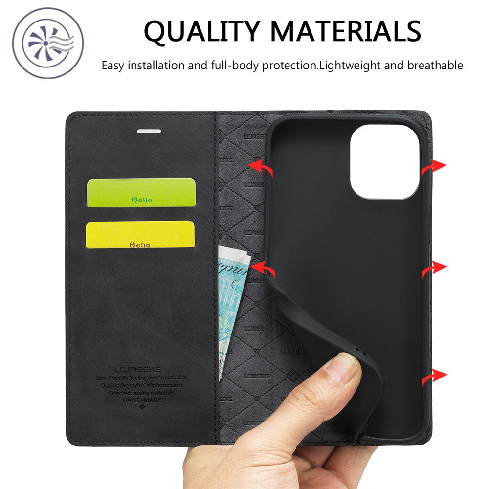 LC.IMEEKE LC Strong Magnetic Series PU Leather Wallet Phone Shell for iPhone 13 mini 5.4 inch