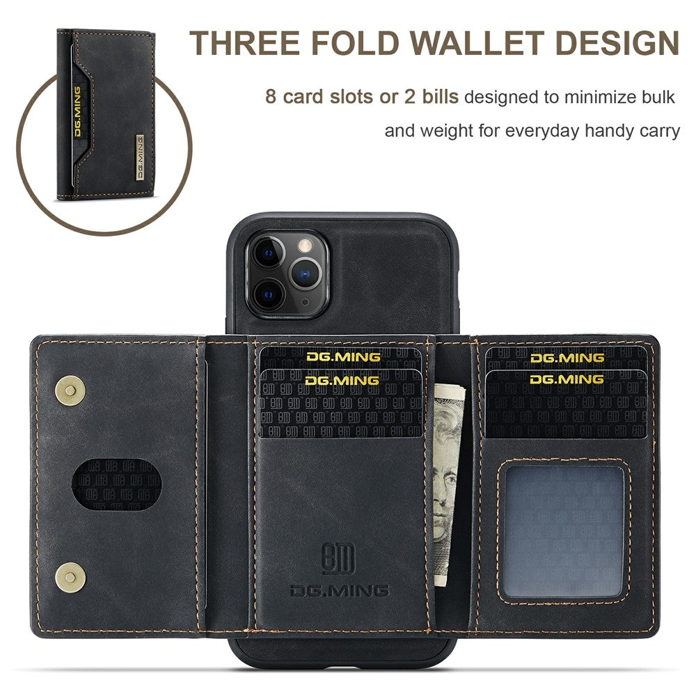 DG.MING M2-serien Aftagelig Pung 2-i-1 Trådløs Opladning All-Inclusive Hybrid Cover til iPhone 11 Pro Max 6,5 tommer