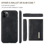 DG.MING M2-serien Aftagelig Pung 2-i-1 Trådløs Opladning All-Inclusive Hybrid Cover til iPhone 11 Pro Max 6,5 tommer