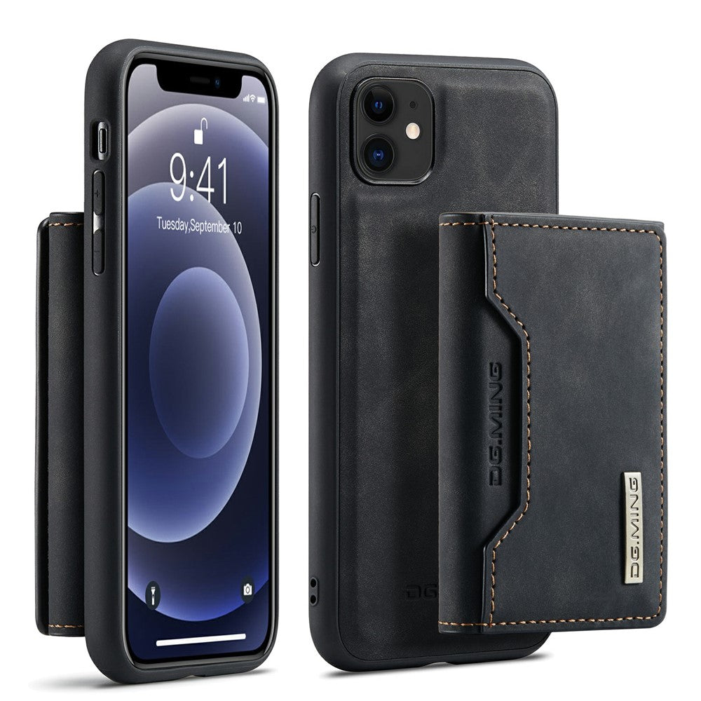 DG.MING M2 Series Detachable Wallet 2-in-1 Wireless Charging Hybrid Phone Cover Shell with Horizontal-Viewing Kickstand for iPhone 11 6.1 inch