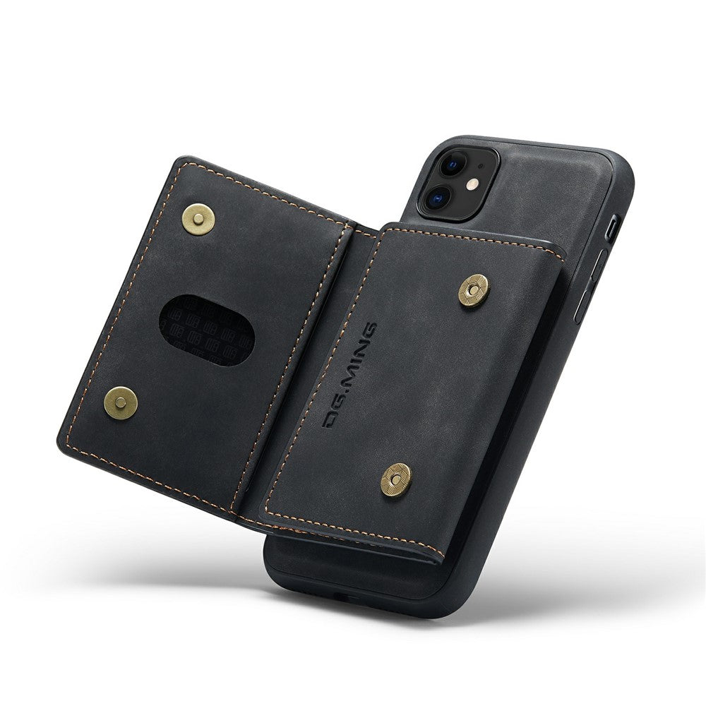 DG.MING M2 Series Detachable Wallet 2-in-1 Wireless Charging Hybrid Phone Cover Shell with Horizontal-Viewing Kickstand for iPhone 11 6.1 inch
