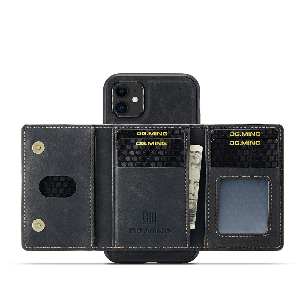 DG.MING M2 Series Detachable Wallet 2-in-1 Wireless Charging Hybrid Phone Cover Shell with Horizontal-Viewing Kickstand for iPhone 11 6.1 inch