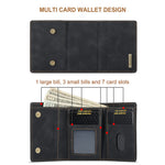 DG.MING M1 Series Phone Case PU + TPU + PC Back Cover with Magnetic Tri-Fold Wallet Kickstand for iPhone 11 Pro Max 6.5 inch