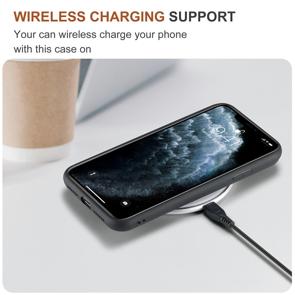 DG.MING M1 Series Phone Case PU + TPU + PC Back Cover with Magnetic Tri-Fold Wallet Kickstand for iPhone 11 Pro 5.8 inch