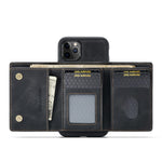 DG.MING M1 Series Phone Case PU + TPU + PC Back Cover with Magnetic Tri-Fold Wallet Kickstand for iPhone 11 Pro 5.8 inch