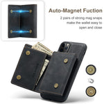 DG.MING M1 Series Phone Case PU + TPU + PC Back Cover with Magnetic Tri-Fold Wallet Kickstand for iPhone 11 Pro 5.8 inch