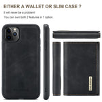DG.MING M1 Series Phone Case PU + TPU + PC Back Cover with Magnetic Tri-Fold Wallet Kickstand for iPhone 11 Pro 5.8 inch