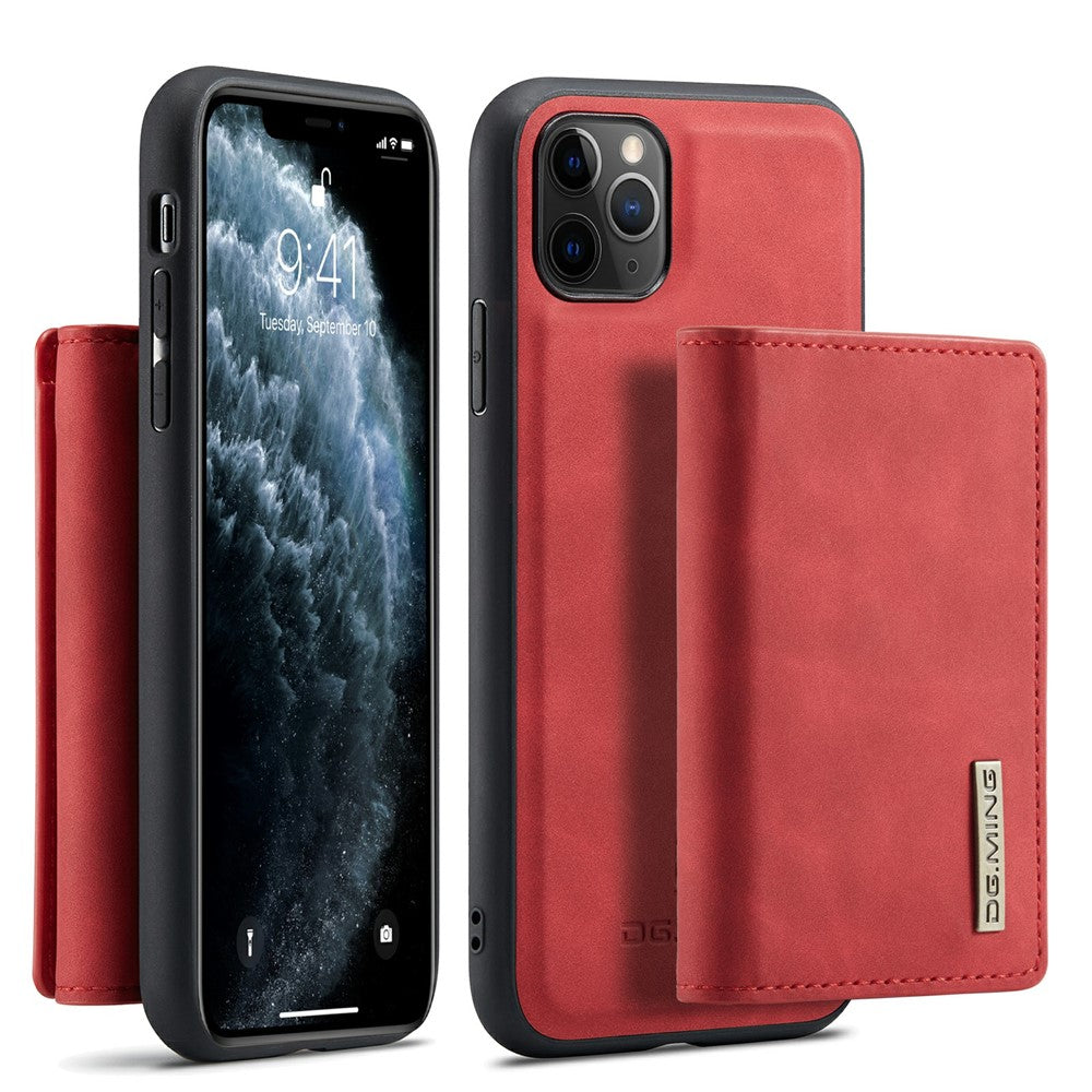 DG.MING M1 Series Phone Case PU + TPU + PC Back Cover with Magnetic Tri-Fold Wallet Kickstand for iPhone 11 Pro 5.8 inch