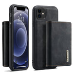 DG.MING M1 Series Phone Case PU + TPU + PC Back Cover with Magnetic Tri-Fold Wallet Kickstand for iPhone 11 6.1 inch