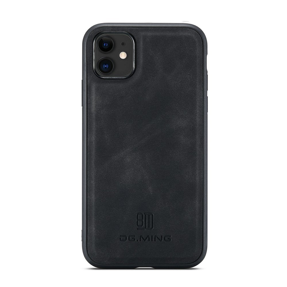 DG.MING M1 Series Phone Case PU + TPU + PC Back Cover with Magnetic Tri-Fold Wallet Kickstand for iPhone 11 6.1 inch
