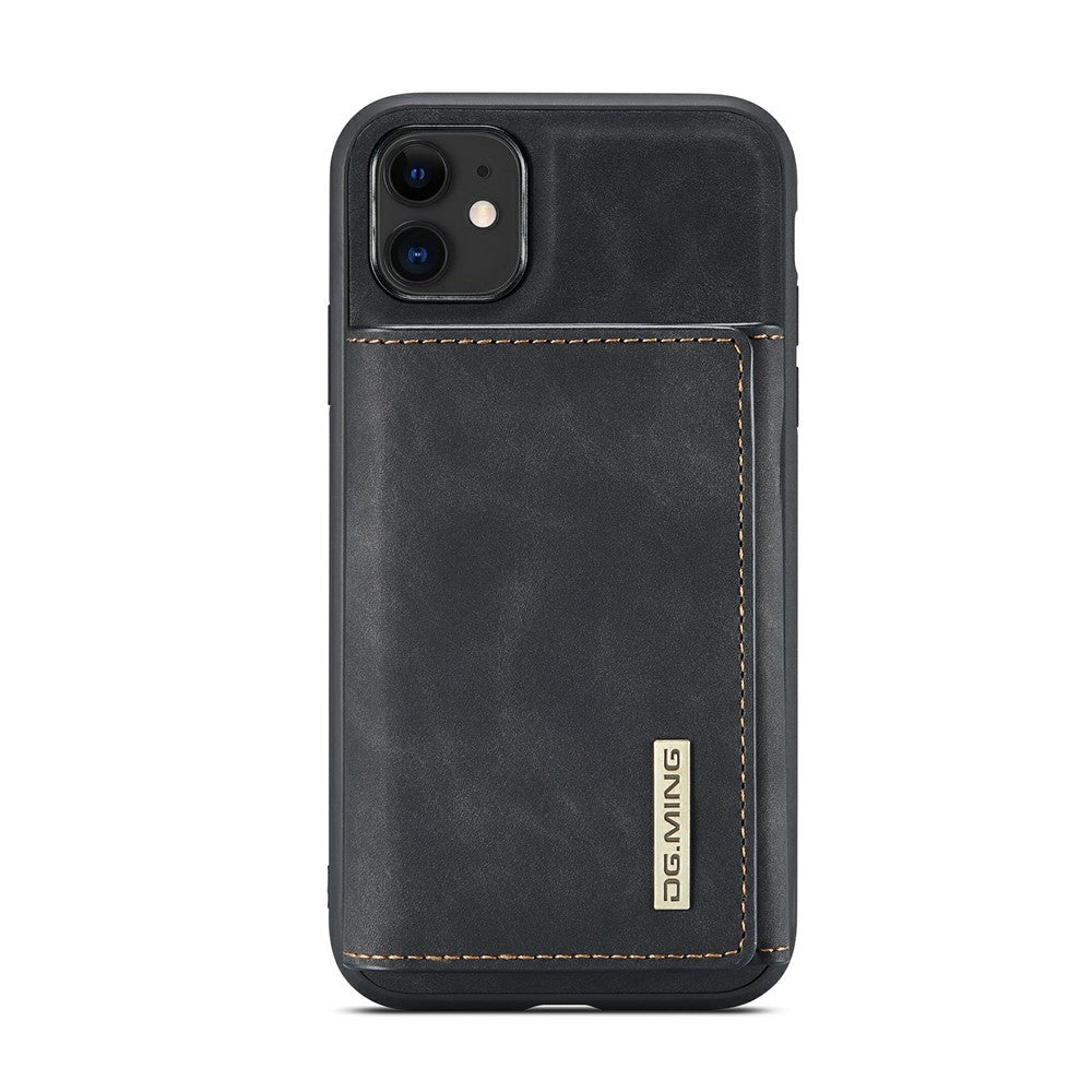 DG.MING M1 Series Phone Case PU + TPU + PC Back Cover with Magnetic Tri-Fold Wallet Kickstand for iPhone 11 6.1 inch