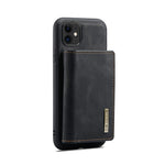 DG.MING M1 Series Phone Case PU + TPU + PC Back Cover with Magnetic Tri-Fold Wallet Kickstand for iPhone 11 6.1 inch