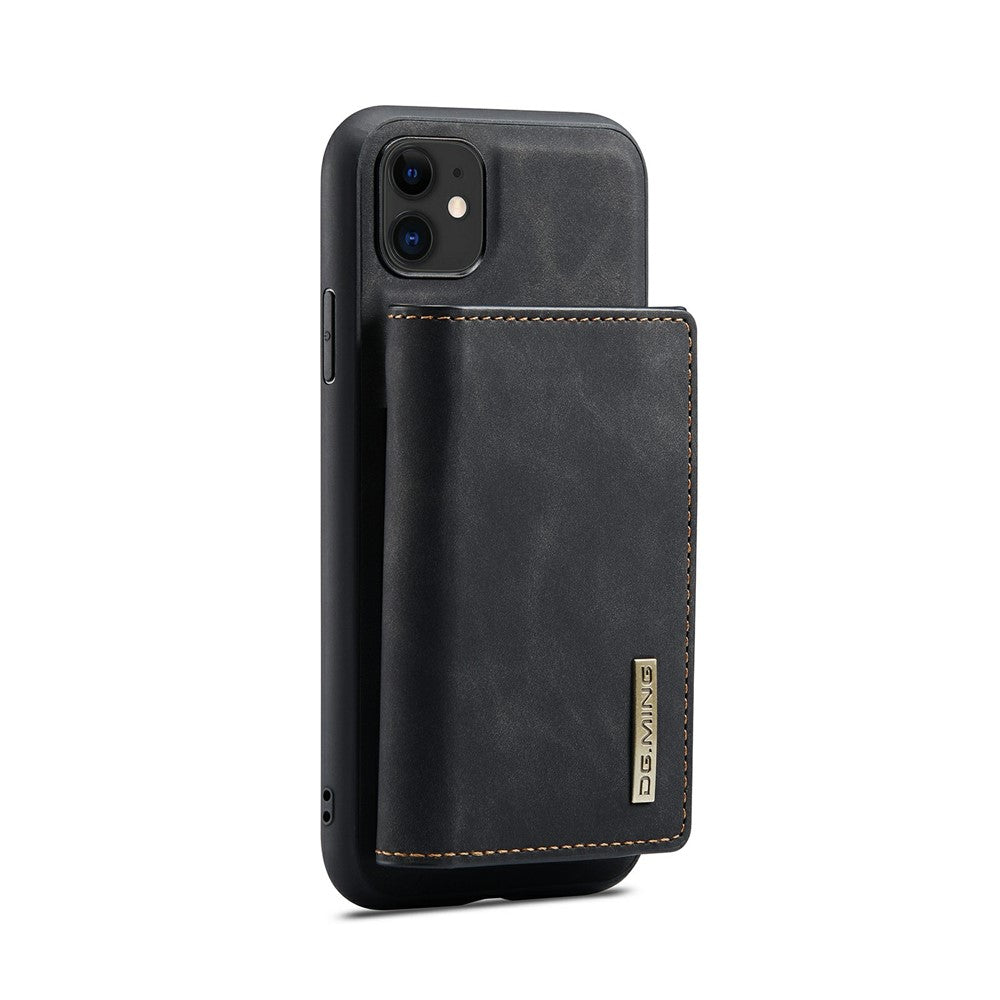 DG.MING M1 Series Phone Case PU + TPU + PC Back Cover with Magnetic Tri-Fold Wallet Kickstand for iPhone 11 6.1 inch