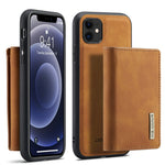 DG.MING M1 Series Phone Case PU + TPU + PC Back Cover with Magnetic Tri-Fold Wallet Kickstand for iPhone 11 6.1 inch