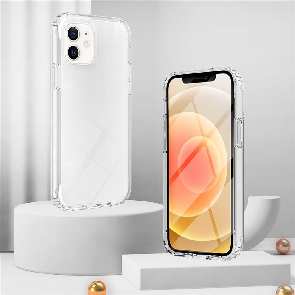 LA1 Series 3-in-1 Full Body Protection Shock Absorption Gradient Color Hard PC Frame + Soft TPU Back Protective Phone Case Built-in PET Screen Protector for Apple iPhone 12 mini 5.4 inch