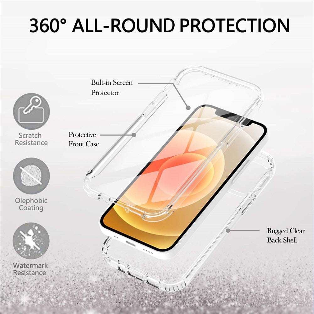 LA1 Series 3-in-1 Full Body Protection Shock Absorption Gradient Color Hard PC Frame + Soft TPU Back Protective Phone Case Built-in PET Screen Protector for Apple iPhone 12 mini 5.4 inch