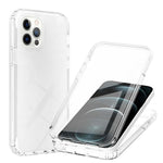 LA1 Series Gradient Color Full Protection 3-in-1 Shockproof Hard PC Frame + Soft TPU Back Protective Phone Case Built-in PET Screen Protector for Apple iPhone 12/12 Pro 6.1 inch