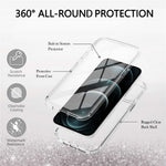 LA1 Series Gradient Color Full Protection 3-in-1 Shockproof Hard PC Frame + Soft TPU Back Protective Phone Case Built-in PET Screen Protector for Apple iPhone 12/12 Pro 6.1 inch