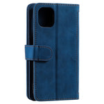 9 Card Slots Design Leather Wallet Stand Phone Case Shell with Wrist Strap for iPhone 13 mini 5.4 inch