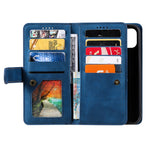 9 Card Slots Design Leather Wallet Stand Phone Case Shell with Wrist Strap for iPhone 13 mini 5.4 inch