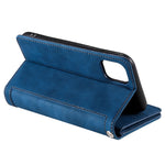 9 Card Slots Design Leather Wallet Stand Phone Case Shell with Wrist Strap for iPhone 13 mini 5.4 inch