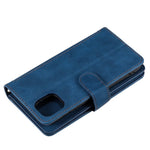 9 Card Slots Design Leather Wallet Stand Phone Case Shell with Wrist Strap for iPhone 13 mini 5.4 inch